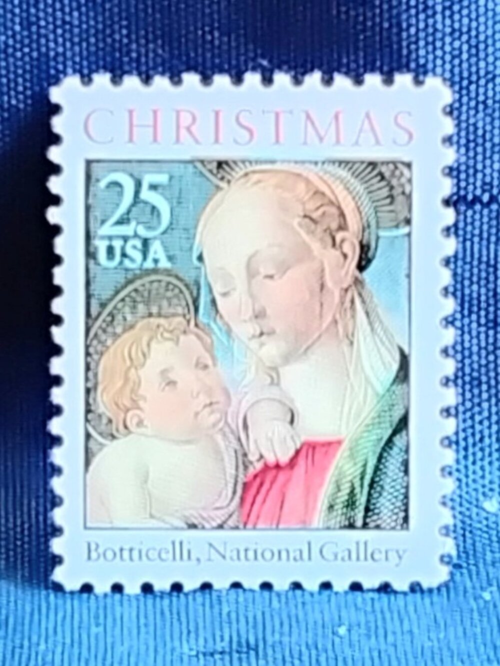 Uncirculated USA 1988 Christmas Botticelly, National Gallery 25 Cent Stamp!!